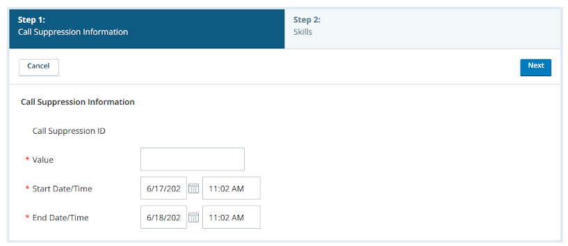 Create a call suppression list with this wizard.