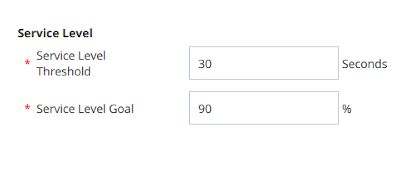 Screenshot of the Service Level section of the Skills page.