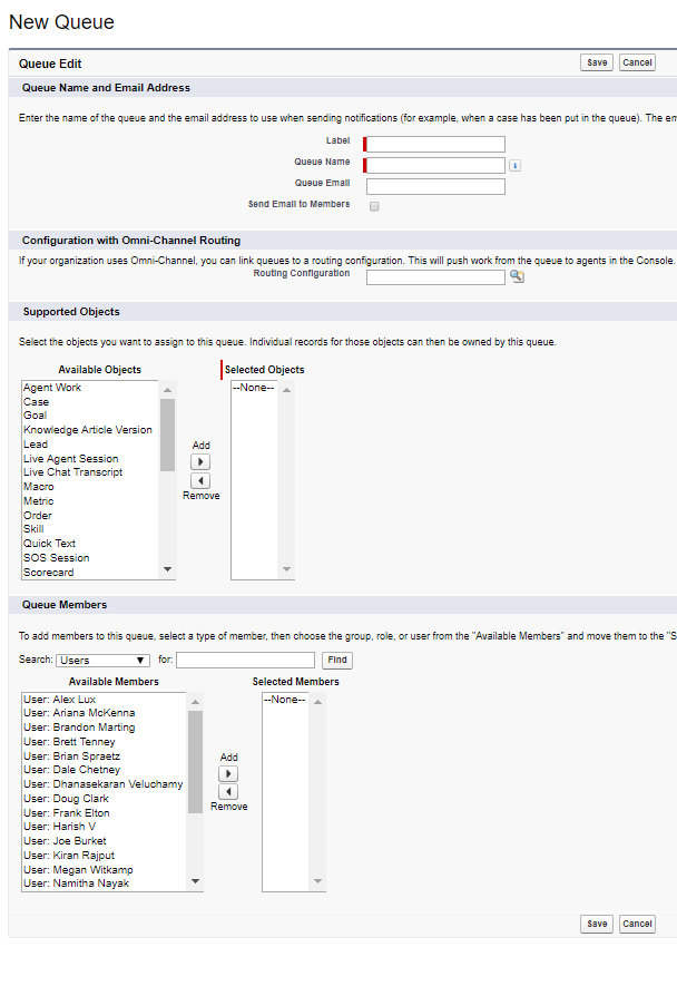 Queue Edit Page