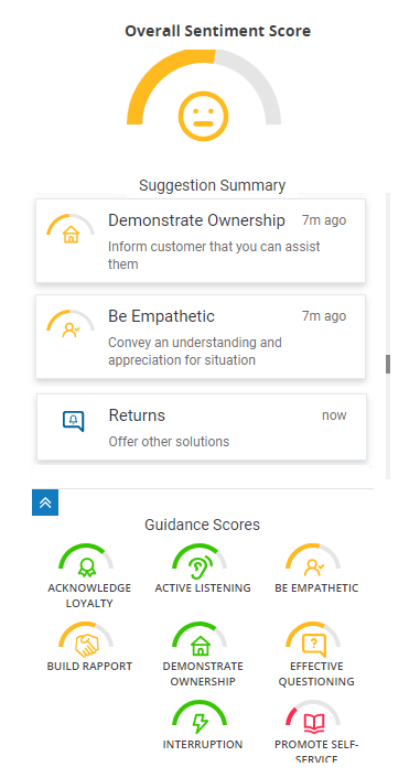 Screenshot of how  Real-Time Interaction Guidance appears to agents