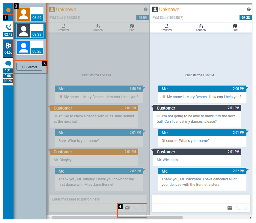 The MAX interface during an OSH session
