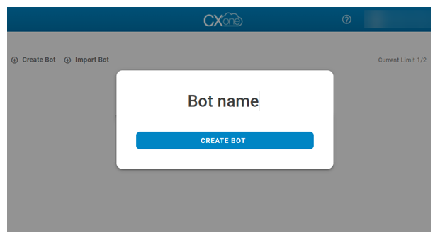 Screenshot of Bot name dialog