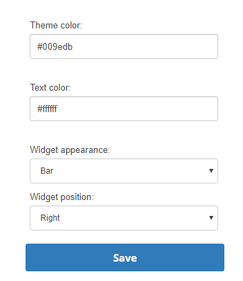 The customization page where you can define what the chat messaging window looks like. 