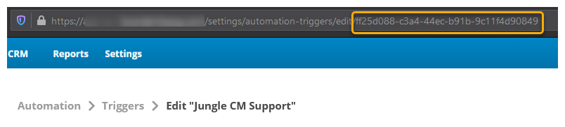 An example of where to find the URL for the pop-up trigger in the Digital First Omnichannel admin portal. 