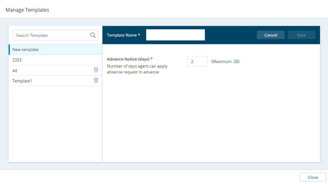 request absence template