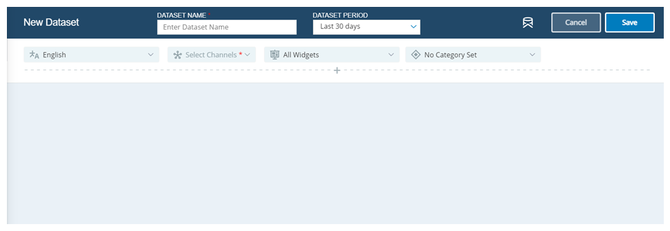 Image of the create dataset page