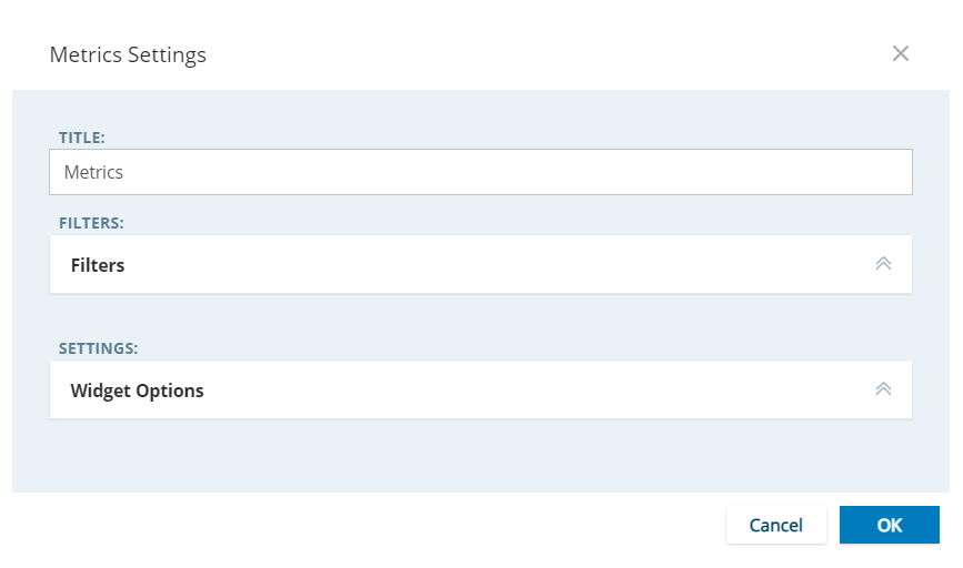 Image of metrics settings.