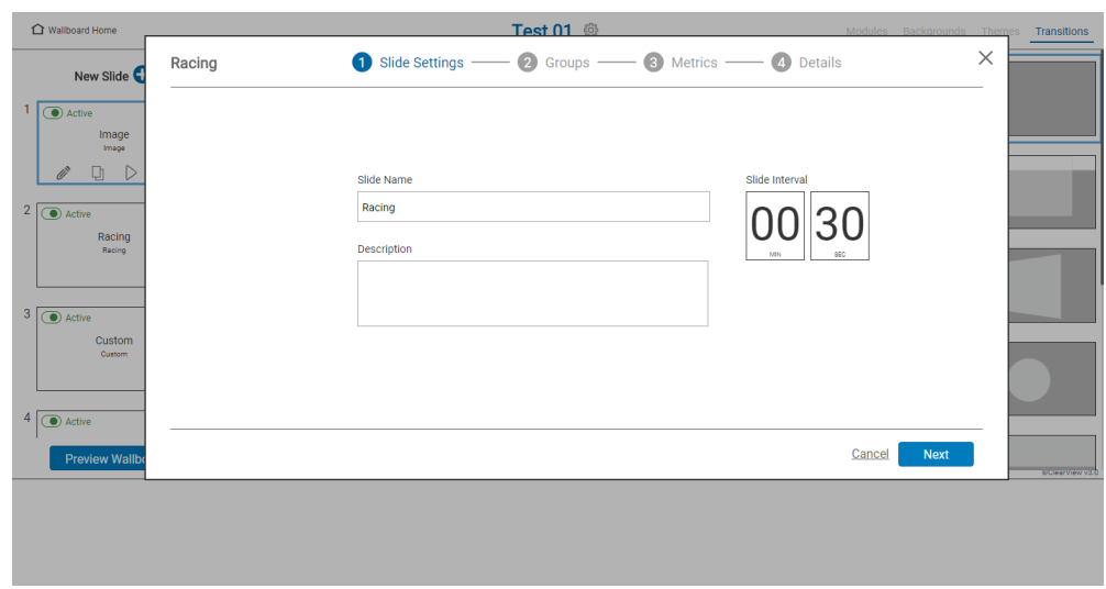 Image of an example slide to put onto wallboard