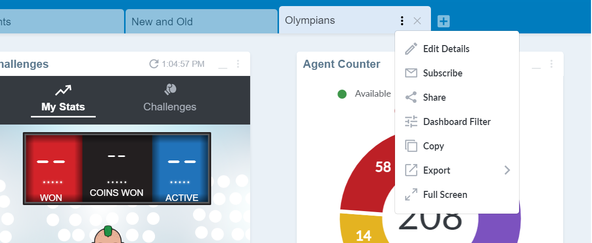 Image displaying dashboard subscription option.