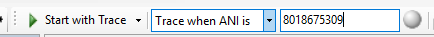 Image of the trace options in the Studio toolbar.