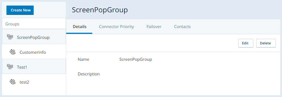 Image of newly created DB Connector group.